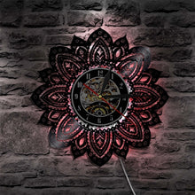 Load image into Gallery viewer, Lotus Floral Flower of Life Wall Clock