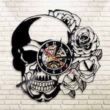 Load image into Gallery viewer, Hippie Skull With Rose Wall Clock