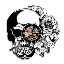 Load image into Gallery viewer, Hippie Skull With Rose Wall Clock