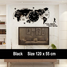 Load image into Gallery viewer, World Map Large Wall Clock