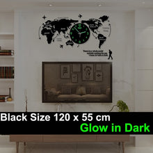 Load image into Gallery viewer, World Map Large Wall Clock