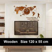 Load image into Gallery viewer, World Map Large Wall Clock