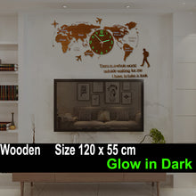 Load image into Gallery viewer, World Map Large Wall Clock