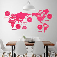Load image into Gallery viewer, World Map Wall Clock