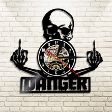 Load image into Gallery viewer, Middle Finger Skull Wall Clock