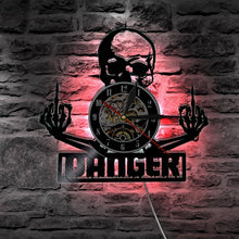 Load image into Gallery viewer, Middle Finger Skull Wall Clock