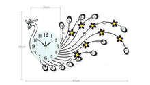 Load image into Gallery viewer, Large Peacock Wall Clock