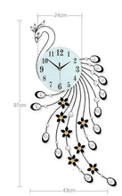 Load image into Gallery viewer, Large Peacock Wall Clock