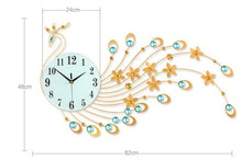 Load image into Gallery viewer, Large Peacock Wall Clock