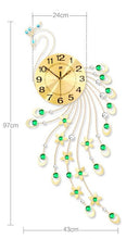 Load image into Gallery viewer, Large Peacock Wall Clock