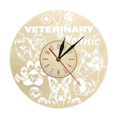 Veterinarian Clinic Dog Cat Wall Clock