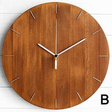 Load image into Gallery viewer, Slient Wooden Wall Clock